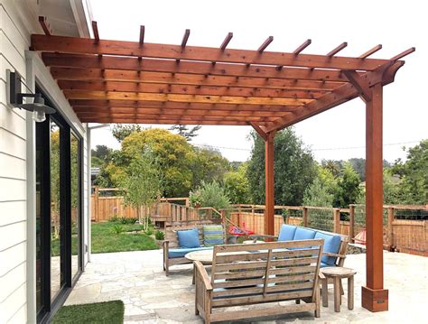 metal pergola attached to house|simple pergola attached to house.